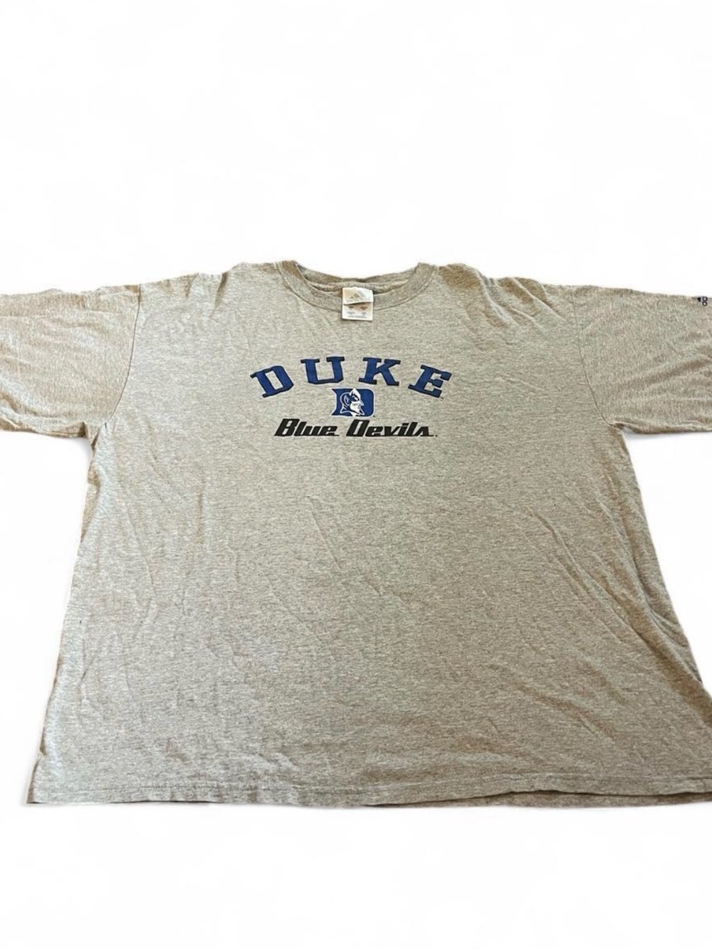 Men’s Vintage Y2K Adidas Duke Blue Devils Gray Logo Shirt Size XL